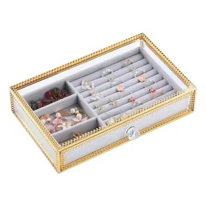 Boîte de rangement pour bijoux, organisateur en métal pour bagues, boucles d'oreilles, colliers, accessoires, décoration intérieure et usage quotidien - Product Image 1