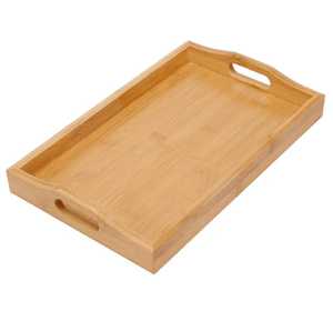 ELEGANT GALLERY Bandeja Rectangular de Bambú con Asas, Diseño Moderno con Patrón Escénico Ecológico, Platos al por Mayor - Product Image 1