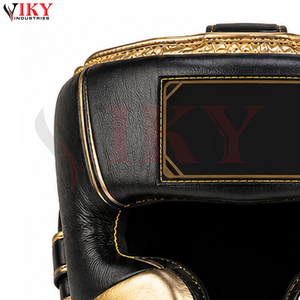 Protège-tête noir doré en cuir PU souple, léger et sûr, parfait pour tous les niveaux de boxe, protège-bouche confortable et large - Product Image 6