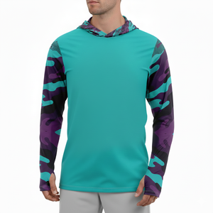 Camisa de Pesca con Capucha para Hombre, Camuflaje, Manga Larga, Secado Rápido, UPF 50, Poliéster, con Capucha - Product Image 1