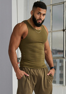 Camiseta Deportiva de Poliéster para Hombre, Estilo Ribbed, para Gimnasio, en Color Blanco, Negro y Gris - Product Image 5