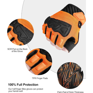 Gants de cyclisme demi-doigts pour hommes, en maille respirante, pour le sport, la remise en forme, l'entraînement en plein air, accessoires de gants de maintien en position debout - Product Image 3