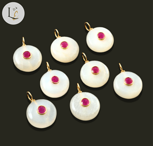 Natural White Moonstone Round Gemstone Inlay Pendant 925 Sterling Silver Pendant Charm For Women Girls Jewelry Making Wholesale - Product Image 6
