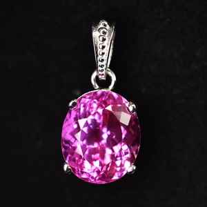 Colgante de Rubí Rosa Natural, Plata de Ley 925, Conjunto de Joyería Fina, Collar Chapado en Oro para Mujer, Regalo para Fiesta - Product Image 4