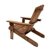 Silla Adirondack de Madera de Acacia para Exteriores, Resistente a la Intemperie, Color Natural, con Portavasos, para Jardín, Cafetería, Salón, Patio, Playa, Balcón