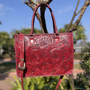 Nouveauté : Sac fourre-tout en cuir sculpté à la main avec franges, élégant et tendance, grande taille, haute qualité, pour femme - Product Image 1