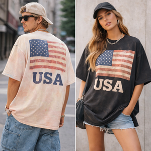 Sudadera con capucha extragrande de alta calidad con cremallera y estampado de la bandera de EE. UU., 260GSM, poliéster/algodón, corte holgado, fabricante de marca personalizada, envío rápido - Product Image 2