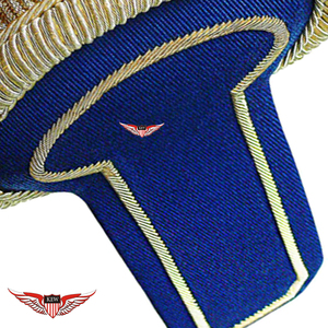 Epaulettes Azules Trenzados Vintage Ecológicos KEW con Flecos Dorados, Tamaño/Color/Material Personalizables, Diseño Elegante y Duradero - Product Image 2