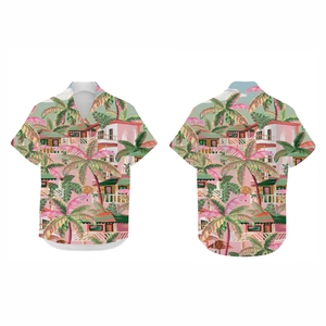 Chemise de plage pour homme, imprimé numérique vibrant, polyester respirant, boutonnée, décontractée, pour l'été et les voyages, vêtement tendance - Product Image 1