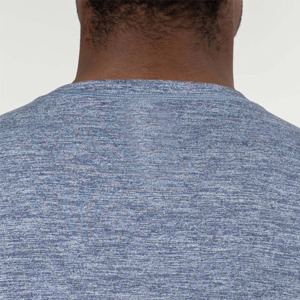 Camiseta de Algodón Azul para Hombre, Corte Regular, Cuello Redondo, Manga Corta, Informal, Color Sólido, Tejido de Punto Jersey, Tinte Liso - Product Image 6