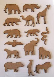 Figurines d'animaux en bois à découper, lot de 6, faites à la main, pour la décoration intérieure, figurines sur le thème des animaux, décoration autoportante - Product Image 3