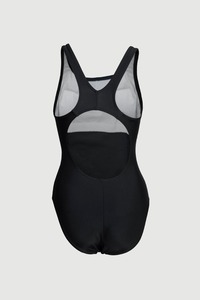 Maillot de bain une pièce pour femme, bleu uni, dos croisé, design ajouré, tissu extensible - Product Image 4