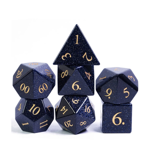 High quality stone dice crystal Blue sandstone natural crystal reiki healing gemstones Engraved custom dice set Vikings - Product Image 1