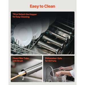 Insaccatrice Elettrica per Salsicce 55 LBS/25 L Verticale con Controllo Velocità Continuo, Pedale Manuale in Acciaio Inossidabile Resistente - Product Image 6
