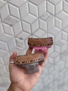 Pinzas para el Cabello de Cuero Hechas a Mano de Alta Calidad, Pinzas Elegantes de Cuero Genuino de Estilo Casual para Mujer, Accesorios para el Cabello - Product Image 2