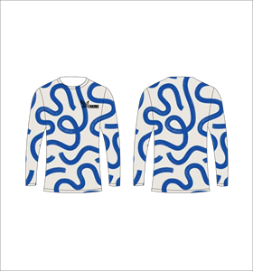 Chemise de pêche à séchage rapide à motif vague bleue, manches longues, t-shirt de sport par sublimation - Product Image 5