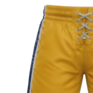 Shorts de sport pour hommes, jaunes, imprimés sublimés, en polyester, avec cordon de serrage et bande latérale, pour l'entraînement et les tenues d'équipe - Product Image 6