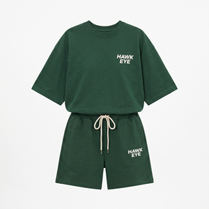 Ensemble deux pièces décontracté d'été pour femme : T-shirt ample et short de motard assorti – Tenue de voyage pour femme - Product Image 4