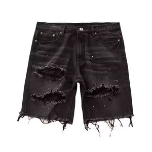 Shorts Desgastados para Hombre, Diseño Roto, Estilo Urbano Juvenil - Product Image 2