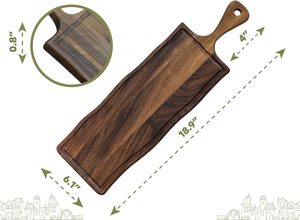 Bandeja Rectangular de Madera de Nogal de Alta Calidad para Servir Alimentos, Filetes, Pasta, Bocadillos, Bandeja Rústica para Servir, Vajilla de Cocina al por Mayor - Product Image 6