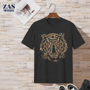 เสื้อยืดฮิปฮอปผู้ชายแบบหนา ผ้าฝ้ายถัก 100% คอโอ ทรงหลวม ดีไซน์เรียบง่าย ผลิตในบังกลาเทศ - Product Image 1