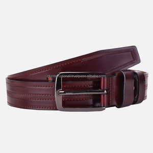 Cinturón informal de cuero genuino de buena calidad a la moda para hombre, cinturón informal de negocios hecho a mano con hebilla de latón y níquel negro - Product Image 6