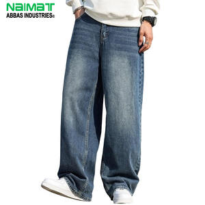 Jeans de Mezclilla Anchos para Hombre, Corte Holgado, Algodón de Alta Calidad, Estilo Casual, Lavado a la Piedra, Moda de Invierno, Estilo Hip Hop - Product Image 1