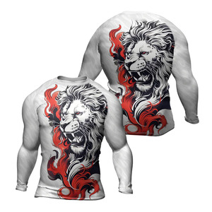 OEM Digital <b>Print</b> Compression Breathable Quick Dry UPF50+ 220g Gym Shirts <b>Surfing</b> Long Sleeve Custom Logo BJJ MMA Rash Guard - Product Image 1