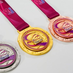 Medaglia Girevole Personalizzata con Logo, Medaglia Accademica <span class=keywords><strong>Matematica</strong></span> a Doppia Rotazione, Souvenir in Metallo, Medaglia Sportiva 3D Smaltata per Mezza Maratona - Product Image 2