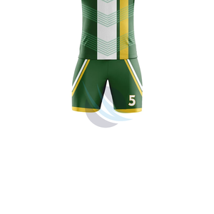 Maillot de football personnalisé sublimé vert jaune blanc à imprimé géométrique, anti-humidité, 100 % polyester, unisexe, manches courtes - Product Image 6