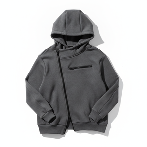 High Quality Customized Side Zipper <b>Zip</b> up Pullover Loose Boxy Oversized Zipper <b>Pocket</b> Man <b>Hoodie</b> - Product Image 1