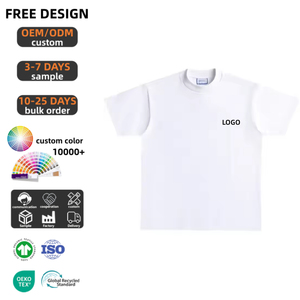 T-shirt pour homme à manches courtes, coupe classique, 100% coton, col rond, couleur unie, style décontracté, tissu jersey tricoté - Product Image 2