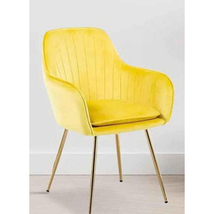 Fauteuil de salon en velours écologique au design scandinave moderne, avec pieds en métal doré et dossier capitonné, siège de détente pour la maison - Product Image 3