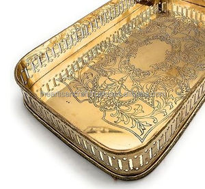 Brass Handmade Polished Eco-Friendly Square Modern Serving Tray by Artisan <b>Craft</b> | Customizable Size for Home & Wedding Decor - Product Image 4