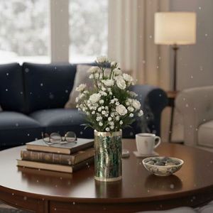 Jarrón de Flores de Lujo Hecho a Mano con Incrustaciones Naturales de Madreperla y Concha de Abulón Genuina, Decoración Premium para el Hogar Pietra Dura - Product Image 2