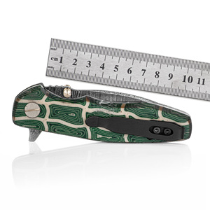 Premium Handforged Damascus Steel Pocket <b>Knife</b> 18.5cm Custom Folding <b>Knife</b> Fingerprint Micarta Handle Outdoor Camping EDC Gear - Product Image 5