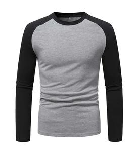 T-shirts à manches longues raglan décontractés de haute qualité, design personnalisé, impression sérigraphique sur coton, toutes tailles, col côtelé, pour hommes - Product Image 2