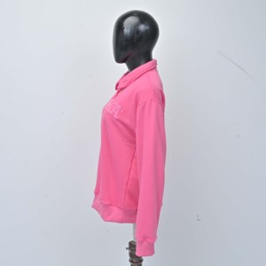 T-shirt de rugby oversize pour femme à manches longues, qualité supérieure, personnalisable, vente en gros, streetwear, coton éponge uni, tendance, OEM - Product Image 4