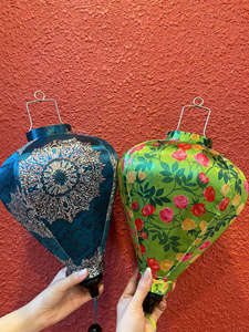 Hoi An Silk Lantern Red Color Garlic Shape Satin Lantern with Crane Floral <b>Pattern</b> Waterproof Decor Vietnam Lighting Lamp 2026 - Product Image 4