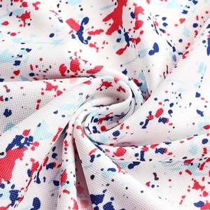 Chemise de golf à manches courtes pour homme, blanche, imprimée, avec motif rouge et bleu, décontractée, en coton Oxford respirant, coupe classique, logo sur le devant, 180g - Product Image 2