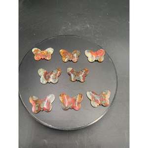 พลอยมอสอาเกตสีแดงธรรมชาติทรงผีเสื้อขนาด 30x40x4 มม. ขัดเงาสำหรับทำเครื่องประดับ - Product Image 2