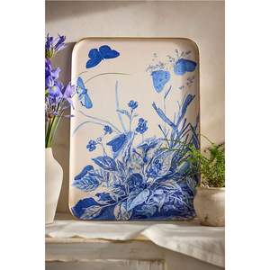 Juego de Bandejas de Servir de Metal Esmaltado Hechas a Mano, Decorativas con Estampado Floral, Rectangulares, Grandes, para Decoración del Hogar, Hotel, Restaurante, Buffet - Product Image 3