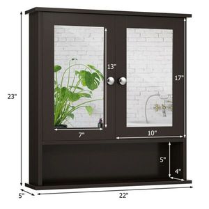 Mobile bagno marrone con mobili a specchio per il tuo spazio - Product Image 1
