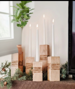 Colección de Portavelas Cuadrados de Madera Maciza Premium, Rompecabezas Modular Decorativo para el Hogar, Uso en Pascua y Navidad, Hecho a Mano, Universal - Product Image 3