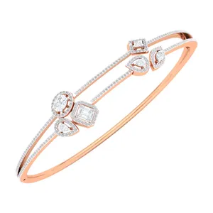 EtherStar Jewels - Pulsera de Cadena con Diamantes Cultivados en Laboratorio de 2 CTW, Oro Sólido de 18K, Halo Dividido, Joyería Fina para Mujer, Certificación IGI - Product Image 5