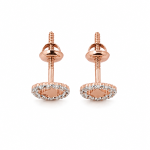 18K Solid Gold Diamond Halo <b>Stud</b> <b>Earrings</b> for Women High Polish Elegant Daily Wear Party Wedding Jewelry Gift - Product Image 5