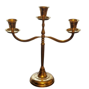 Candélabre en métal antique à 3 branches, support de bougies classique vintage, centre de table pour salle à manger, fabricant - Product Image 6