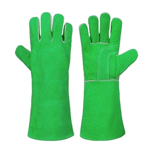 Customizable Durable Reinforced Cowhide Split Leather <b>Gloves</b> Reflective Safety Construction Abrasion Resistant Welding Hand - Product Image 4