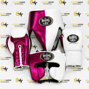 Personalised Made Best Quality Original Leather <b>Top</b> Printed No Boxing Noo Life Set Professional Adult Mma Fighting Training Set. - Product Image 1