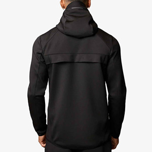 Sudadera con Capucha Negra para Hombre, Corte Ajustado, Informal, con Bolsillos, Estilo Otoñal - Product Image 2